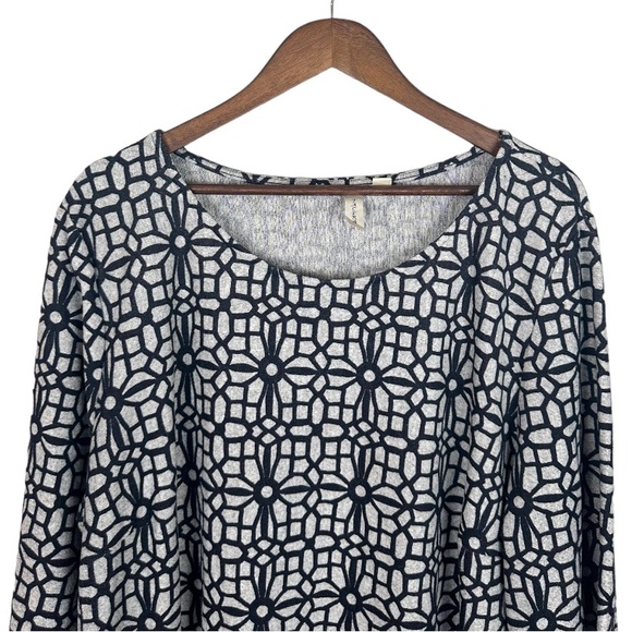 TACERA Dress Blue Gray Floral Mosaic Print Size 3X - Picture 2 of 8